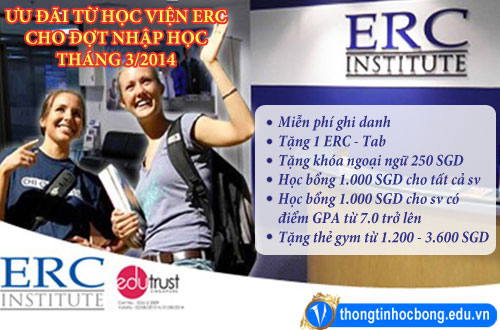 Du học Singapore – Học viện ERC miễn phí ghi danh đến 17/03/2014 1