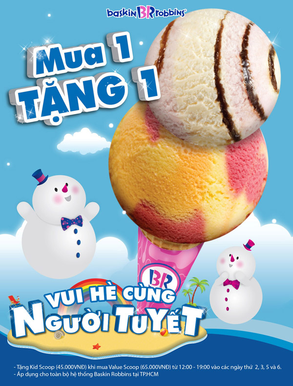 Vui h&egrave; c&ugrave;ng người tuyết Baskin Robbins 2013 4