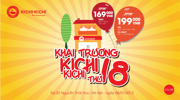 Kichi Kichi khai trương nhà hàng thứ 18 tại Nguyễn Thái Học 1