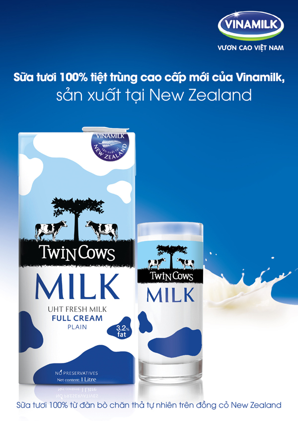 Vinamilk ra mắt sữa tươi tiệt trùng Twin Cows sản xuất ở New Zealand 1