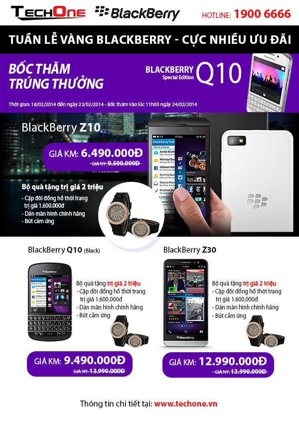 TechOne Tặng Blackberry Q10 trong tuần lễ vàng Blackberry 2