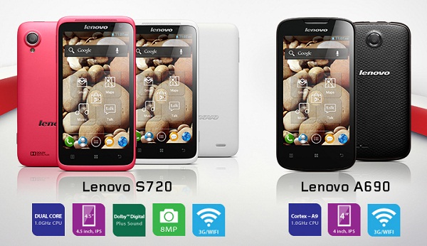 Smartphone Lenovo S720 và A690 đã có trên thị trường 1