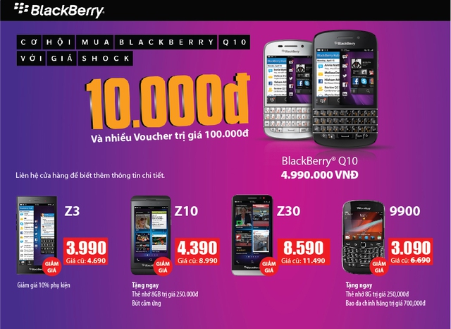 Giờ vàng BlackBerry: Mua ngay Q10 chỉ với 10 nghìn tại TechOne 1