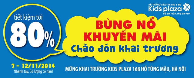 Bùng nổ khuyến mại mừng khai trương Kids Plaza Hồ Tùng Mậu 1