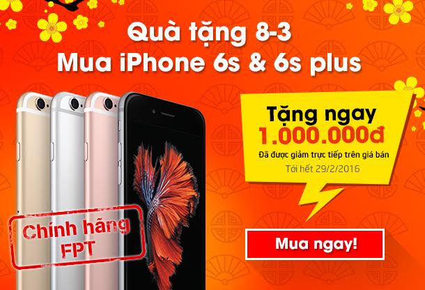 Tặng ngay 1.000.000đ tiền mặt khi mua các sản phẩm iPhone 6s/6s Plus - Ảnh 1.