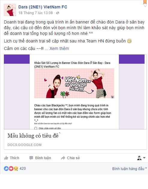 Cư d&acirc;n mạng s&ocirc;i sục th&ocirc;ng tin Sandara Park đến Việt Nam v&agrave;o th&aacute;ng 8 - Ảnh 5.