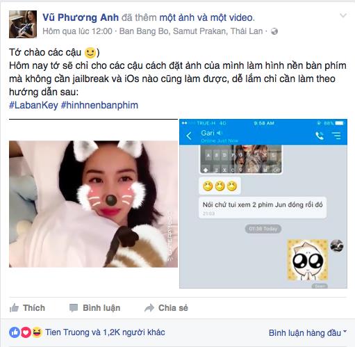 Rocker Nguyễn, Kiều Trinh cute lạc lối trong clip hướng dẫn cài đặt hình nền bàn phím với Laban Key - Ảnh 5. Rocker Nguyễn, Kiều Trinh cute lạc lối trong clip hướng dẫn cài đặt hình nền bàn phím với Laban Key - Ảnh 5.