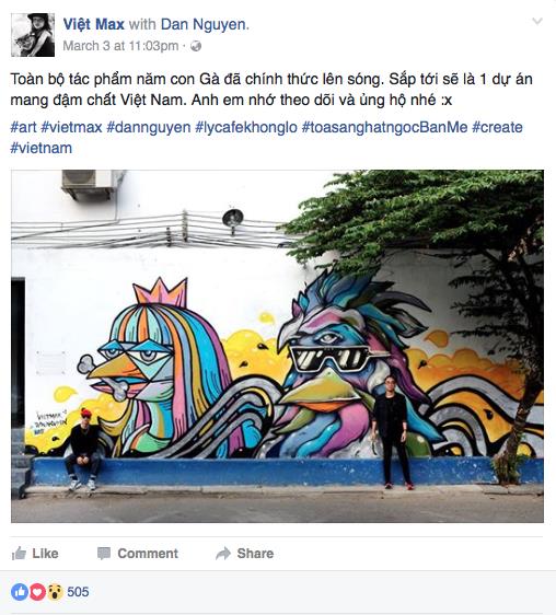 Việt Max - Dan Nguyễn úp mở dự án  graffiti trên ly cà phê khổng lồ - Ảnh 1.