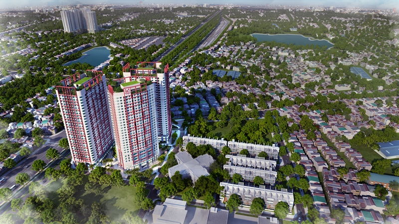 Về ph&iacute;a Nam, dự &aacute;n hướng thẳng c&ocirc;ng vi&ecirc;n hồ điều h&ograve;a Linh Đ&agrave;m, Y&ecirc;n Sở - l&aacute; phổi xanh của Thủ đ&ocirc;.