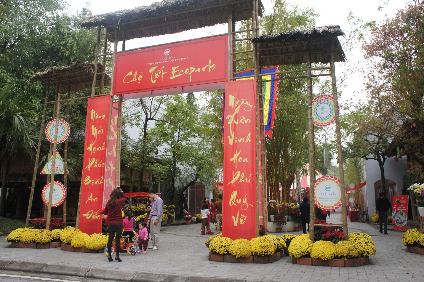 Chợ Tết Ecopark: Không gian Tết Việt đầy màu sắc - Ảnh 1.