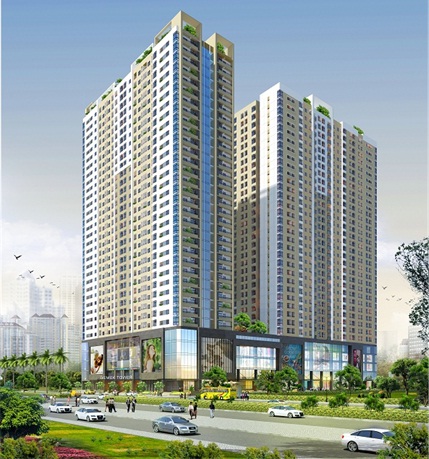 Phối cảnh dự án Gemek Tower với 2 tòa cao 34 tầng