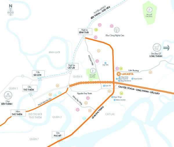 Lucasta tọa lạc tại vị trí đắc địa – dễ dàng kết nối với khu vực trung tâm