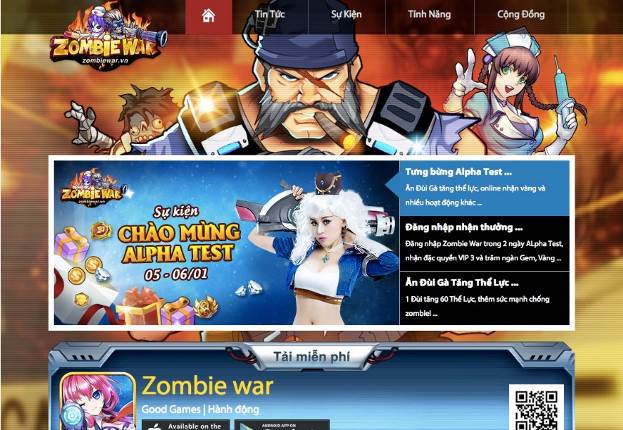 Zombie War b.#xF9;ng ph.#xE1;t Alpha Test, t.#x1EB7;ng giftcode cho c.#x1ED9;ng đ.#x1ED3;ng game th.#x1EE7;