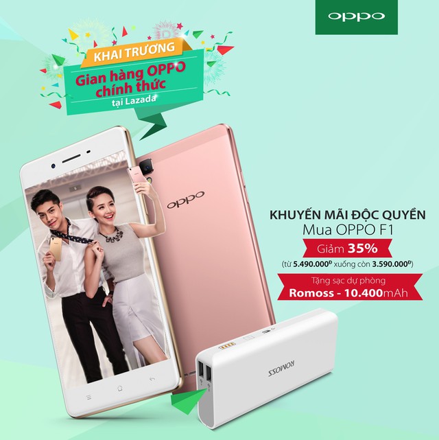Chỉ 3.590.000đ sở hữu ngay F1 tại OPPO Store ch&iacute;nh h&atilde;ng tr&ecirc;n Lazada - Ảnh 1.