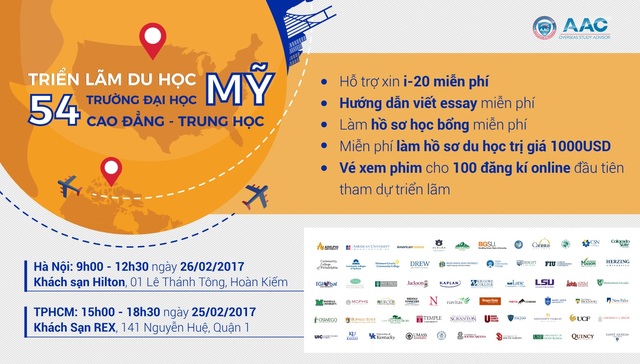 Miễn phí hồ sơ du học 1.000 USD khi tham gia Triển lãm Du học 54 trường ĐH Mỹ - Ảnh 1.