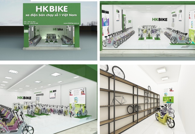  Mô hình Head xe điện mới của HKbike, với khu bán hàng, bảo dưỡng rộng rãi, chuyên nghiệp.