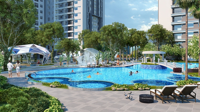 Không gian xanh và tiện ích cao cấp tạo nên điểm nhấn cho Khu Sapphire – Goldmark City