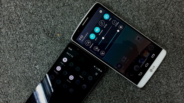 Phần Notification Center của FlymeOS (dưới) so với LG UX