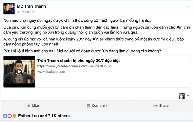 Trấn Th&agrave;nh đăng clip tiết lộ sự kiện đặc biệt khiến fan t&ograve; m&ograve; - Ảnh 1.