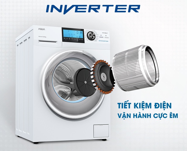 Máy giặt lồng ngang AQUA Inverter: Đổ đầy khay 1 lần, giặt khoảng 20 lần - Ảnh 3.