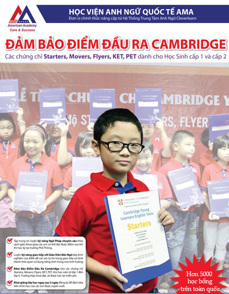 Trẻ em Việt Nam cần chứng tỏ năng lực tiếng Anh qua kỳ thi Cambridge 1