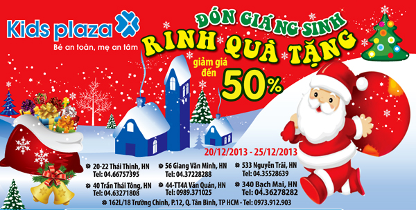 “Đón Giáng sinh – Rinh quà tặng” – Giảm giá tới 50% tại Kids Plaza 1
